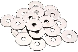 Gendewiner M6 Washers M6 x 25x1.5mm Large OD Plain Wide Metal Round Flat Spacer Repair Washer 304 Stainless Steel Washers(20 Pack) For Screws Bolt