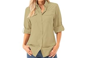 Asfixiado Camicetta da donna UV UPF 50+ Safari Abbigliamento Camicetta da trekking da donna Outdoor Cooling Quick Dry Protezione solare a maniche lunghe