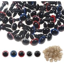 Toaob Set 20 Occhi Sicurezza 19 Mm Per Uncinetto – 5 Colori Con Rondelle – Blu, Giallo, Arancio, Verde, Marrone - 2