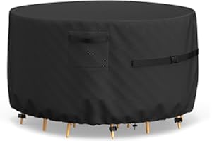 BROSYDA Housse Protection Salon de Jardin Ronde 230φx100cm, 600D Housses pour Mobilier de Jardin Imperméables à l'air, Résistantes à la Déchirure, Housse de Mobilier de Jardin avec Boucles, Cordons