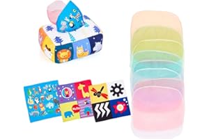 Bambebe Montessori Bebe Jouet, Boîte à Mouchoirs en Tissu Jouets, Bébé Jouets Sensoriels 6 à 24 Mois, Jouets Éducatifs Précoces pour Bébé