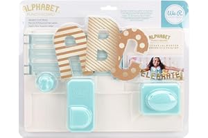 American Crafts Punch Board Alphabet, Altro, Multicoloured, 6, 35x25, 4x31, 11 cm, Multicolore, Taglie Unica