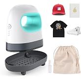Euakee Mini Portable Heat Press with 3 Levels, Thermal Transfer Machine for T-Shirts, Caps, Bags and Shoes, Thermal Press for