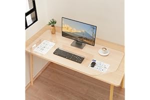 YSAGi Clear Desk Mat, Non-Slip Transparent Plastic Table Protector, Waterproof PVC Computer Mat Desk Cover Protector for Home and Office (100 x 50 cm)