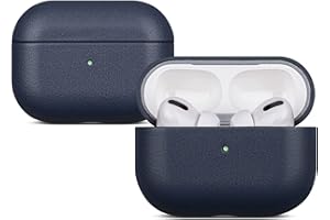 Haobobro [Nappa Series] AirPods Pro Hülle - Echtes Leder Hülle für AirPods Pro - Handgefertigt AirPods Pro Leather Case - AirPods Pro Schutzhülle Lederhülle - AirPods Pro Ledercase - Blau