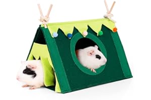 TOGHPUW Guinea Pig Forest Hiding Fleece Corner Hammock Small Animals Hiding Pet Cage Habitat House Tent Nest Toy for Ferrets Chinchillas