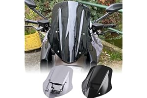Lorababer Motorcycle Motorbike ABS Plastic Sport Windshield Windscreen Shield Screen Deflectors with Mounting Bracket Compatible with D-ucati Diavel 2014-2018 2015 2016 2017 (Smoke)