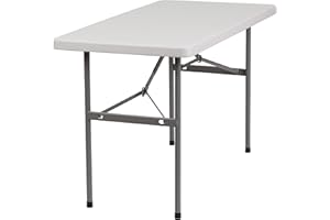 Flash Furniture Mesa Plegable de plástico 24x48, White, 24" W x 48" L