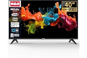 RCA TV 40 Pouces (100 cm) Full HD sans Bord LED Télévision avec Triple Tuner (DVB-T/T2-C-S/S2) Dolby Audio HDMI Lecteur Multimédia USB CI+ Mode Hôtel