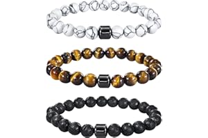 Albefer 3Pcs Anti Anxiety Bracelet, Smoking Cessation Bracelet for Men and Women Helps Anxiety Relief Frustration Irritability Worry Beads Stone Bracelet Slimming Bracelet Health Care Bracelet