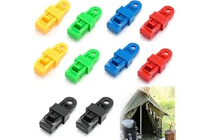 HBINGL 10Pcs Adjustable Tent Tarps Clip, Tarp Clips Heavy Duty Lock Grip, Multipurpose Strong Locking Tent Clips, Reusable Tarp Clamps Awning Tarp Clamps for Holding Up Tarp Canopy Car Cover Sun Shade
