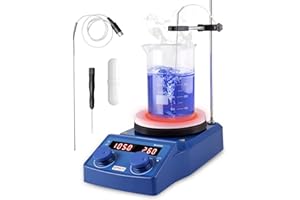 PRECIPETTE Magnetic Stirrer Hotplate 5000ML, 100-1500RPM 280°C, Temperature Sensor with Holder Stick & Stirr Bar, Magnetic Mixer