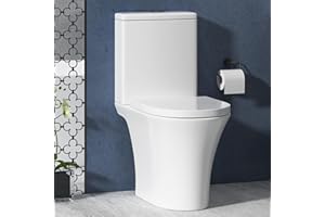 ROYAL BATHROOMS.CO.UK Amaze Rimless Close Coupled Toilet with Concealed Cistern & Soft Close Seat Bathroom WC