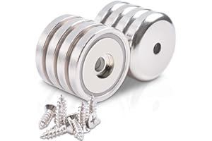 MIN CI 8 pezzi Calamite Potenti Magnete Circolare con Foro Svasato,Calamita Neodimio 36x7mm Piccole Magneti Forati Vite Rondelle Base per Frigorifero Rotonde