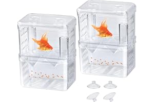 Fisch Ablaichkasten, Guador 2 Stücke Jungfisch Inkubator Schwimmende Laichkasten Aquarium Isolationsbox Aufzuchtbehälter für Tank Züchter (M)