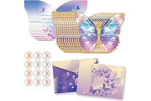 NHYDZSZ 12 Stück Einladung Kindergeburtstag Mädchen Schmetterlingen Einladungskarten zur Geburtstag Mädchen Junge Geburtstagseinladungen Schmetterling Party Einladung