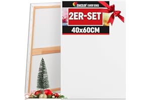 Zenacolor Leinwand Zum Bemalen 40x60 - Set aus 2 Canvas - Geeignet für alle Arten von Farben auf Leinwänden