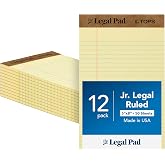 TOPS 12,7 x 20,3 cm Yasal Bloknotlar, 12&rsquo;li Paket, The Legal Pad Markası, Dar &Ccedil;izgili, Sarı Kağıt, Her Yazı Bloknotunda 50 Ya