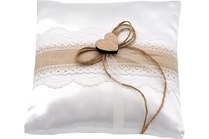 ZauberDeko Ringkissen Anna Vintage Weiß Spitze Hochzeit Herz Braut Traukissen