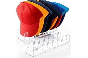 Uixxducc 2pcs Cap Halterung, Acryl Cap Halter für 14 Baseballmützen Cap Organizer Desktop Baseballkappen Organizer, zur Präsentation von Baseballkappen