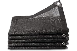 TMGJSHD Red De Sombra 60% PañO De Sombra De ProteccióN Solar-Negro A Granel Lona De Malla De Tela Resistente A Los Rayos Plantas Invernadero Red Sombra con Borde con Cinta Adhesiva (2mx6m/6.6ftx19.7ft)