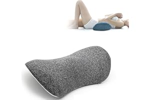 AHSBND Lendenwirbelkissen Memory Foam Lendenkissen: Rückenstützkissen Ergonomisches Druckentlastung Rückenkissen Rückenpolster für Bett Stuhl Auto Bürostuhl (Dunkelgrau)