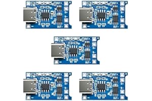 APKLVSR 5pcs Interface d'entrée de Type C USB 5V 1A 18650 Module de Chargeur de Batterie au Lithium Carte de Charge avec Double Fonction de Protection