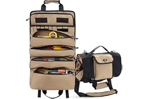 Koolertron Tool Bag Heavy Duty Roll Up Tool Bag Organizer with 5 Zipper Tool Pouch Tool Storage with Shoulder Strap High Capacity Roll Bag