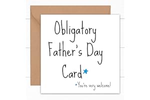 FELBRIDGE STUDIO Fathers Day Card - Funny Happy Father's Day Cards for Dad Daddy Father s Stepdad Stepfather Pop - From Son Daughter Both Of Us - Gift Joke Gifts Cute Humour Obligatory Step 1st - Handmade - 14cm