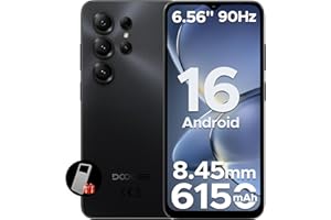 DOOGEE NOTE 56 X Mobile Phones, Newest Android 16 Phone, 6150mAh, 6.56" HD+ 90Hz, 24GB + 64GB/2TB Android Phones, Octa Core, Dual SIM Unlocked Mobile Phone, Face ID, 3.5mm Jack, GPS, OTG-Black