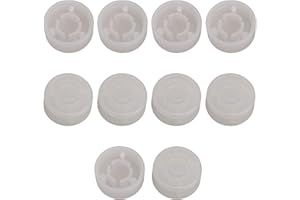 LOGYUES Plastic Guitar Footswitch Topper Stomp Knob Foot Nail Effect Pedal Protector Cap Pack of 10 (Transparent White)