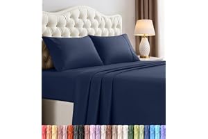 Utopia Bedding 4 st mikrofiber sänglakan set (marinblå, full) | Extra mjukt lakanset, bekväma och andningsbara kyllakan, skry