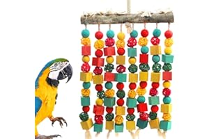 MQUPIN Jouet à Mâcher en Bois Naturel pour Perroquets Grands, Gris d'Afrique et Amazoniens