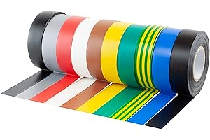 Gocableties 10 Rolls Multi Pack of PVC Electrical Insulation Tape, 20m x 19mm, Premium Multi-colour Mixed 10 Rolls
