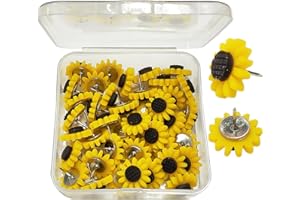 KRYMSON 40 Aghi di Girasole per Bacheca, Lavagne di Sughero, Fiori - Decorativi