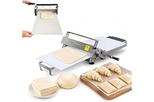 HCAUYNN Deglaskare maskin manual, bakverk deg rulle | 0,5 mm precision justerbar tjocklek, jämn degark för croissant, puff ba