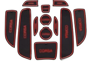 smabee Rutschfeste Auto-Fußmatten für Opel Corsa 2015–2018, Zubehör, Türrille, Gummi-Untersetzer, rutschfeste Unterlage (12 Stück, rot)