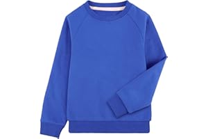 BIG ELEPHANT Sudadera Infantil de Cuello Redondo para Niños – Pullover de Forro Polar Delgado, Manga Larga, Suave y Cálido