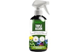 Bioky Triple Acción 1L – Spray Purín de Ortiga + Cola de Caballo para Plantas – Listo para Usar – Efecto Insecticida, Acaricida y Fungicida – Sustancias Básicas en Agricultura Ecológica