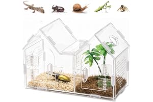 Terrarium Gusmigus dla skorpionów skaczących i ślimaków, akrylowe terrarium | Terrarium na pająka skaczące z przeźroczystego akrylu Faunarium Terrarium akrylowe dla gadów (23,5 × 15 × 10,2 cm)