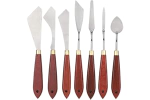 Garosa Ensemble de 7 Couteaux à Palette en Acier Inoxydable, Spatules de Mélange pour Peinture à l'huile et Acrylique