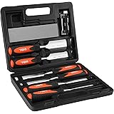 Amazon Brand – Umi 8-Piece Wood Chisels Set, Cr-V Steel, Non-Slip Handle, with Honing Guide, Sharpening Stone and Storage Cas