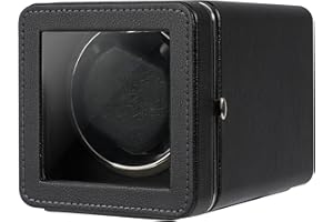 Kalawen PU Automatic Watch Winder, Single Watch Winder Dust-Proof Box with Quiet Motor, Watches Rotation Storage Case Display Box for Automatic Mechanical Watches