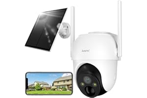 ARENTI 2K/3MP Caméra Surveillance Extérieure sans Fil Batterie, 2,4GHz Caméra WiFi Extérieure, Caméra Solaire 360° PTZ, Vision Nocturne Couleur, Détection de Mouvement/Son, Audio Bidirectionnel, Alexa