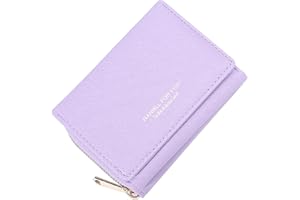 HAIWILL Geldbeutel Damen Klein PU Leder, Portmonee Damen Klein mit Münzfach und 7 Kartenfächern, Gross Kapazität Kleines Portemonnaie Damen Viele Fächer (Saffiano Lila)