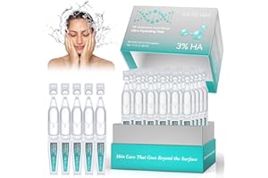 FEELIVILLE 3% Hyaluronic Acid Serum, 30 Pieces Hyaluronic Acid Serum for the Face, Hyaluronic Ampoules Extract Moisturising High Hydrating Aging Firming Smoothy