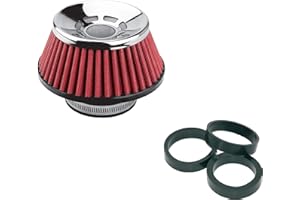 Simoni Racing Spa FSR/UE Filtre Cône Unique Ultra Léger, Chrome Cap/Red Cotton