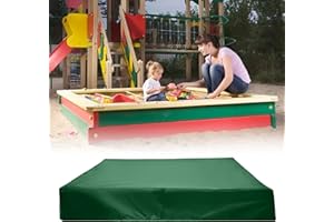 Halcyerdu Sandkasten Abdeckung, Wasserdicht Sandkasten Abdeckung, 150x150cm Quadratischer Abdeckplane Wasserdicht mit Kordelzug, Oxford-Stoff Staubdichte Sandkasten Abdeckung, für Sandkasten