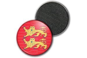 Badgmania Magnet Aimant Frigo 3.8cm Blason Haute Normandie Drapeau Symbole France