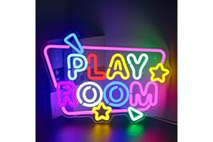 Looklight Play Room Insegna al neon Sala giochi Luce al neon a LED per decorazione da parete Insegna al neon da gioco con lettera alimentata tramite USB per arredo camera da letto Regalo zona gioco